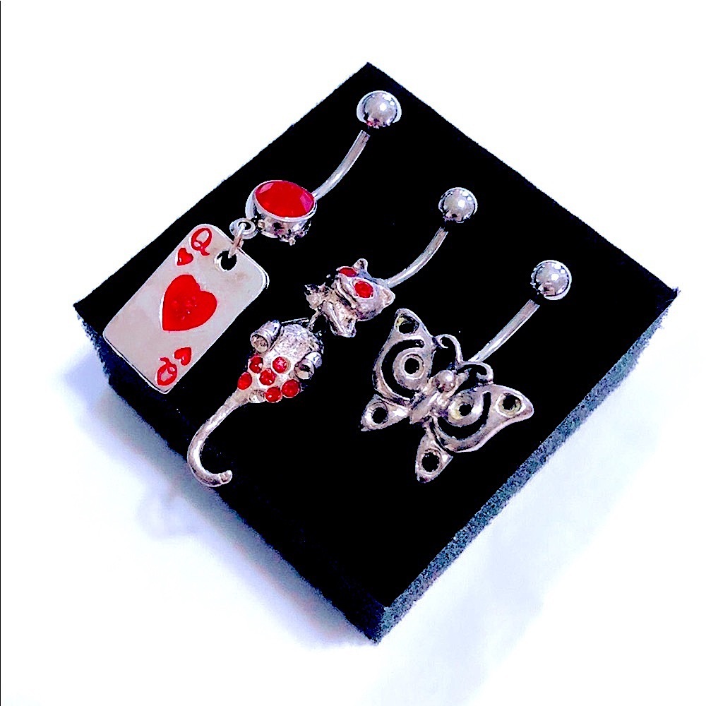 3 Set Body Jewelry- queen, cat, butterfly